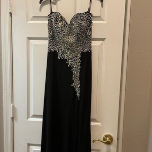 Long Black Prom Dress with slit